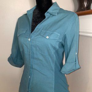 James Perse Contrast Ribbed Surplus Shirt